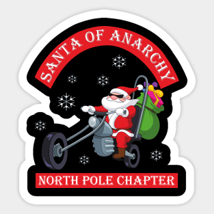 Santa Of Anarchy, North Pole Chapter, Christmas Gift For Dad, Santa Clause Is Coming To Town, Christmas, Xmas, Presents, Christmas, Xmas, Funny Christmas Sticker